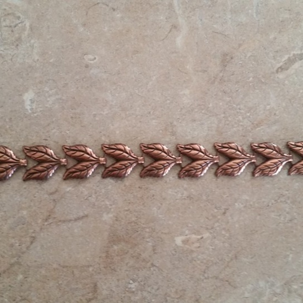 Vintage Solid Copper Leaf Bracelet Copper Leaves … - image 2